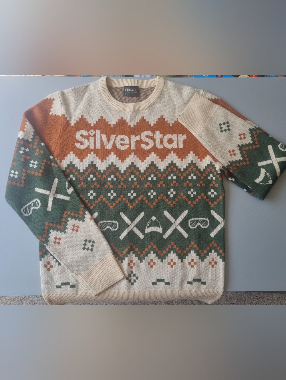 SilverStar Mountain Resort knitted holiday sweater, size small